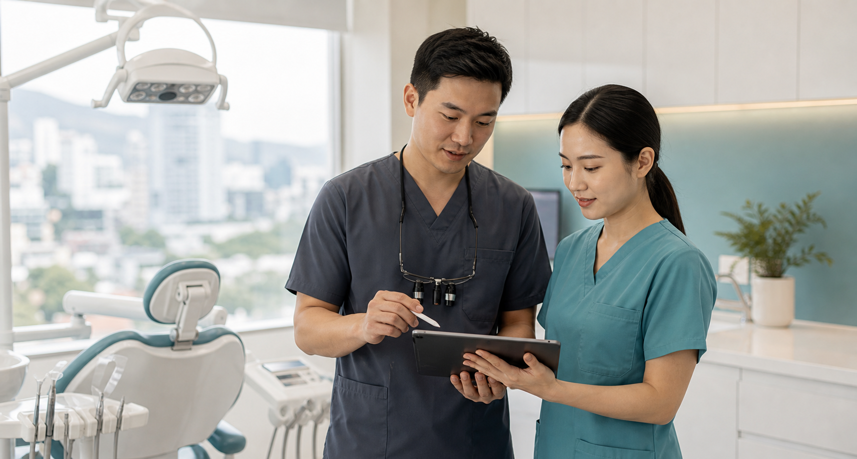 Dental Select Pattaya dental team in a modern implant consultation room