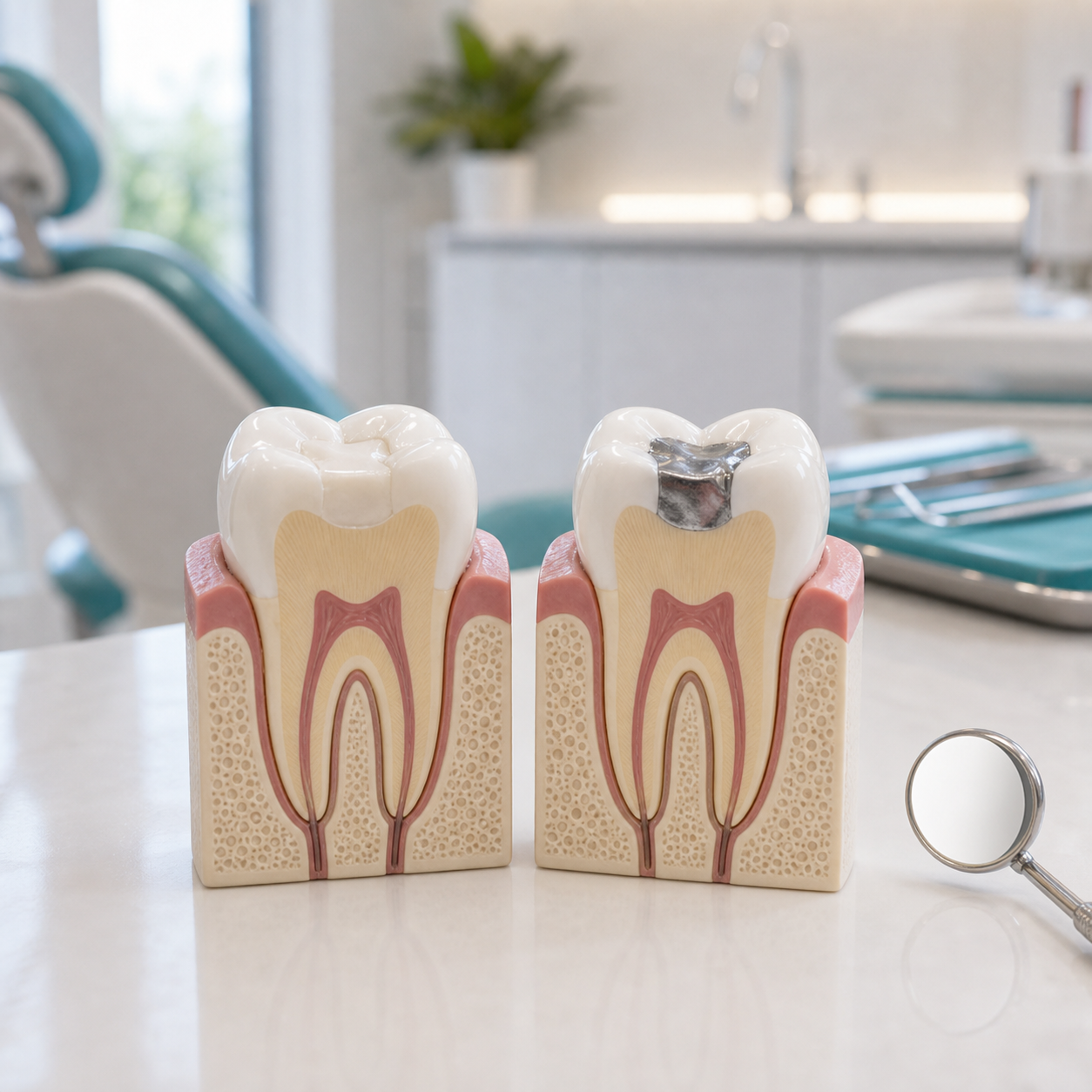 Tooth-colored composite filling versus metallic filling comparison at Dental Select Pattaya