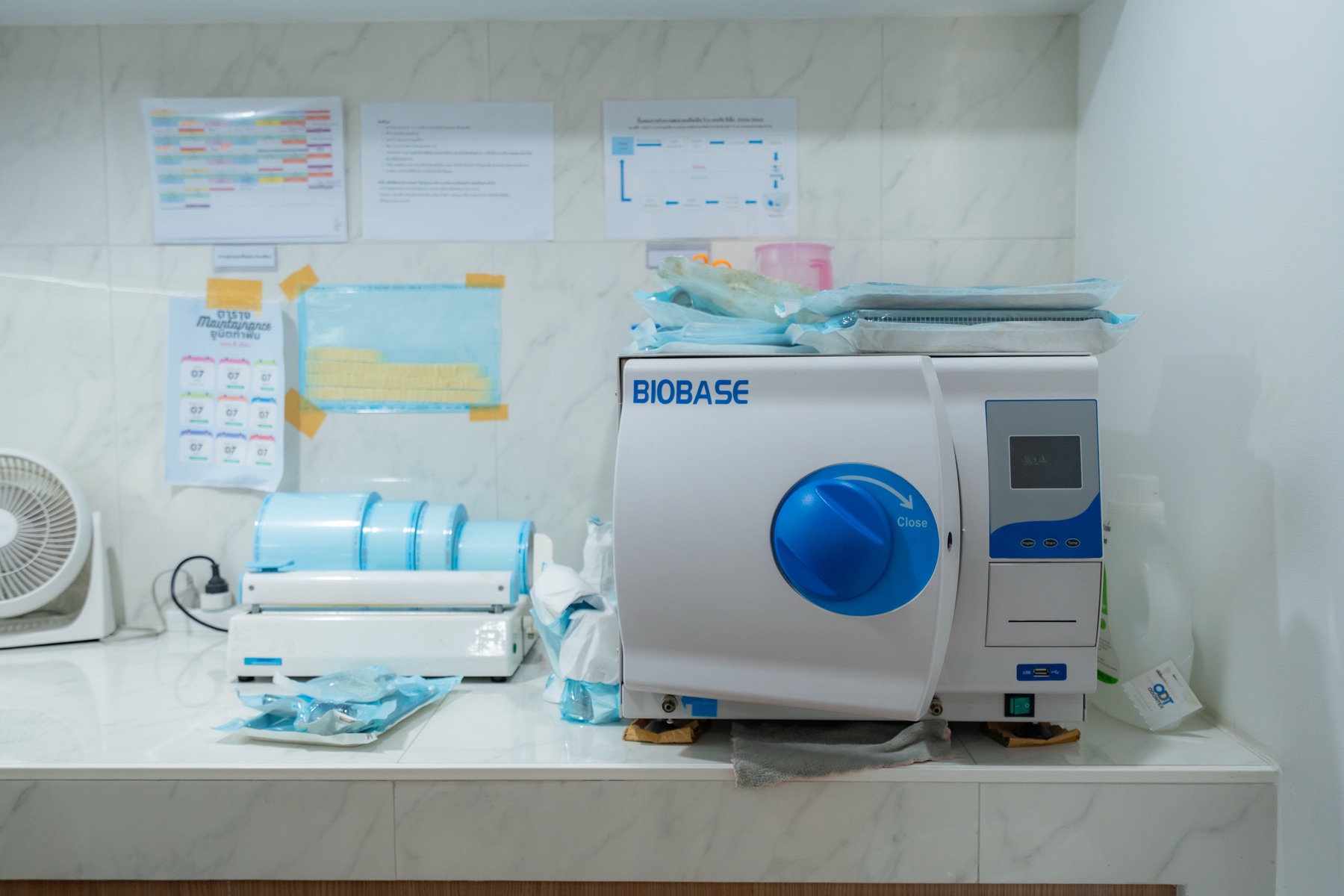 Sterilization equipment and sealed dental instruments at Dental Select Pattaya